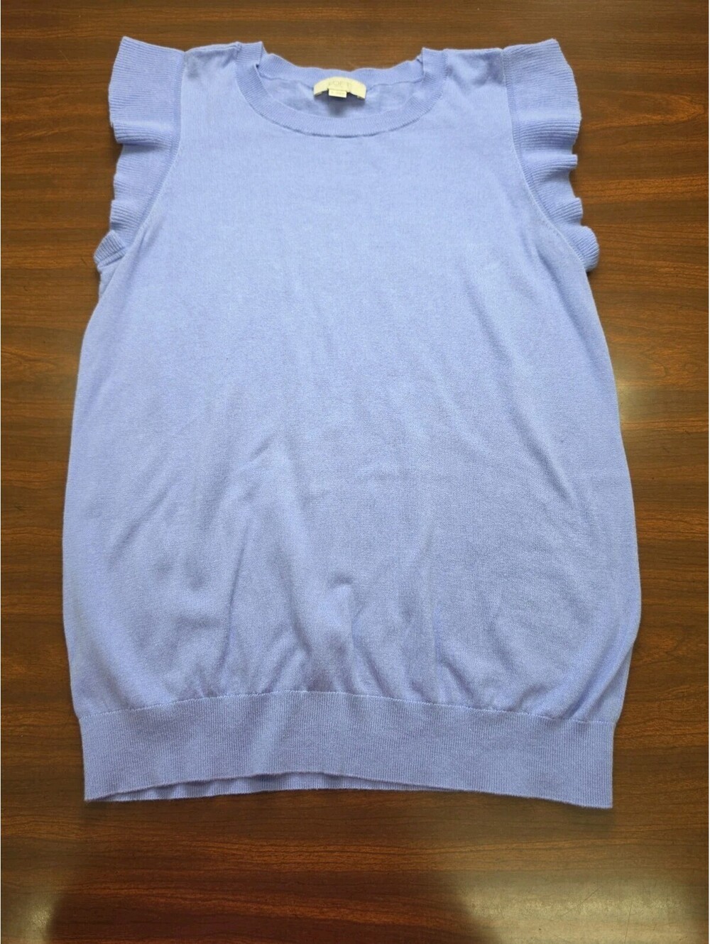 Loft Outlet Periwinkle Blue Ruffle Cap Sleeve Sweater Top Small Preppy Casual